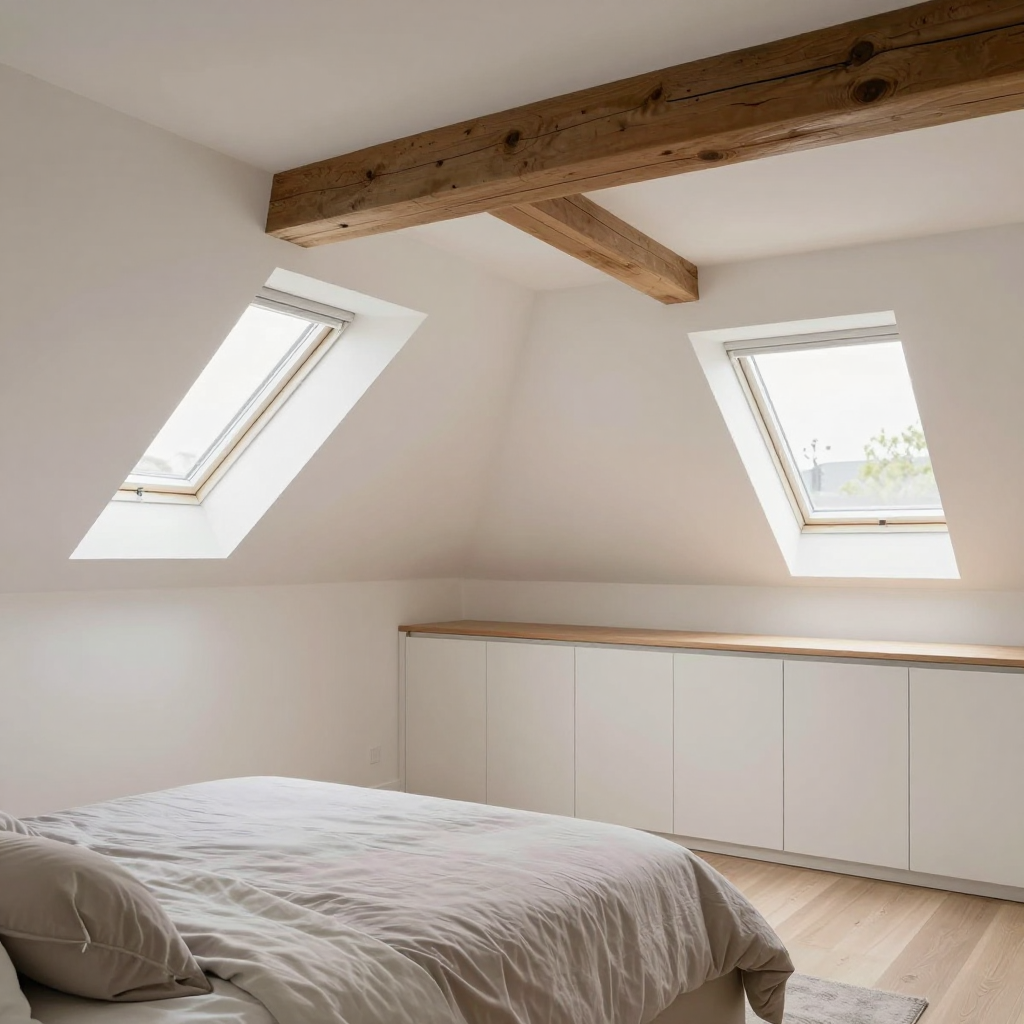 After loft conversion image showing finished bedroom