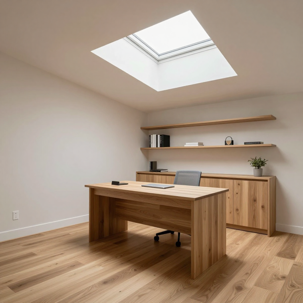 After loft conversion image showing finished home office